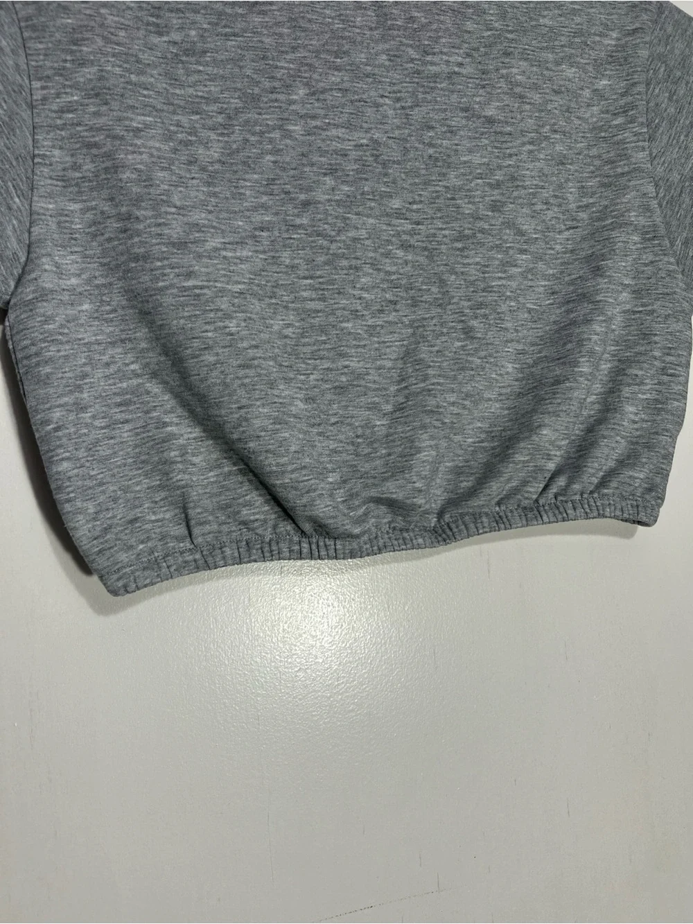 Alo Yoga Womens Short Sleeve Dreamy Crop Top - Dove Heather Grey size S